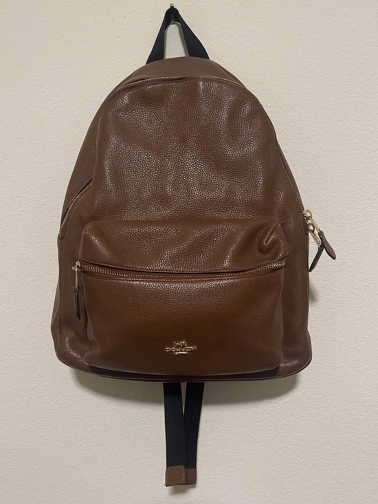 Coach Handbags - Coach Brown Pebbled Leather Backpack